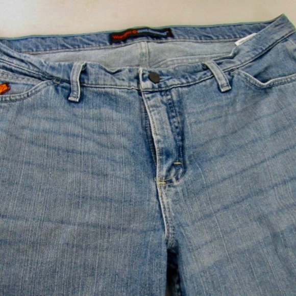 Wrangler Cool Vantage FR Straight Distressed Wash Blue Jeans - Picture 14 of 14